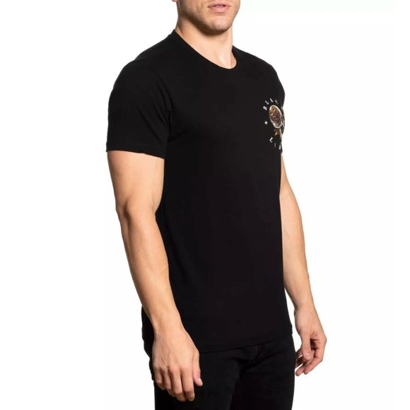 AFFLICTION Men's T-Shirt S/S DEATH FLAME TEE Black - Picture 11 of 12